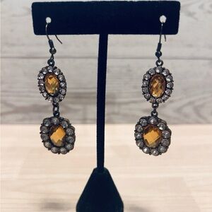 Elegant Gold and Silver Drop Earrings